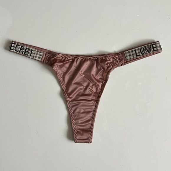 Women's Glitter Straps ( Love) Low Waist Sexy Underwear Thongs Underwear Panty - Picture 2 of 7